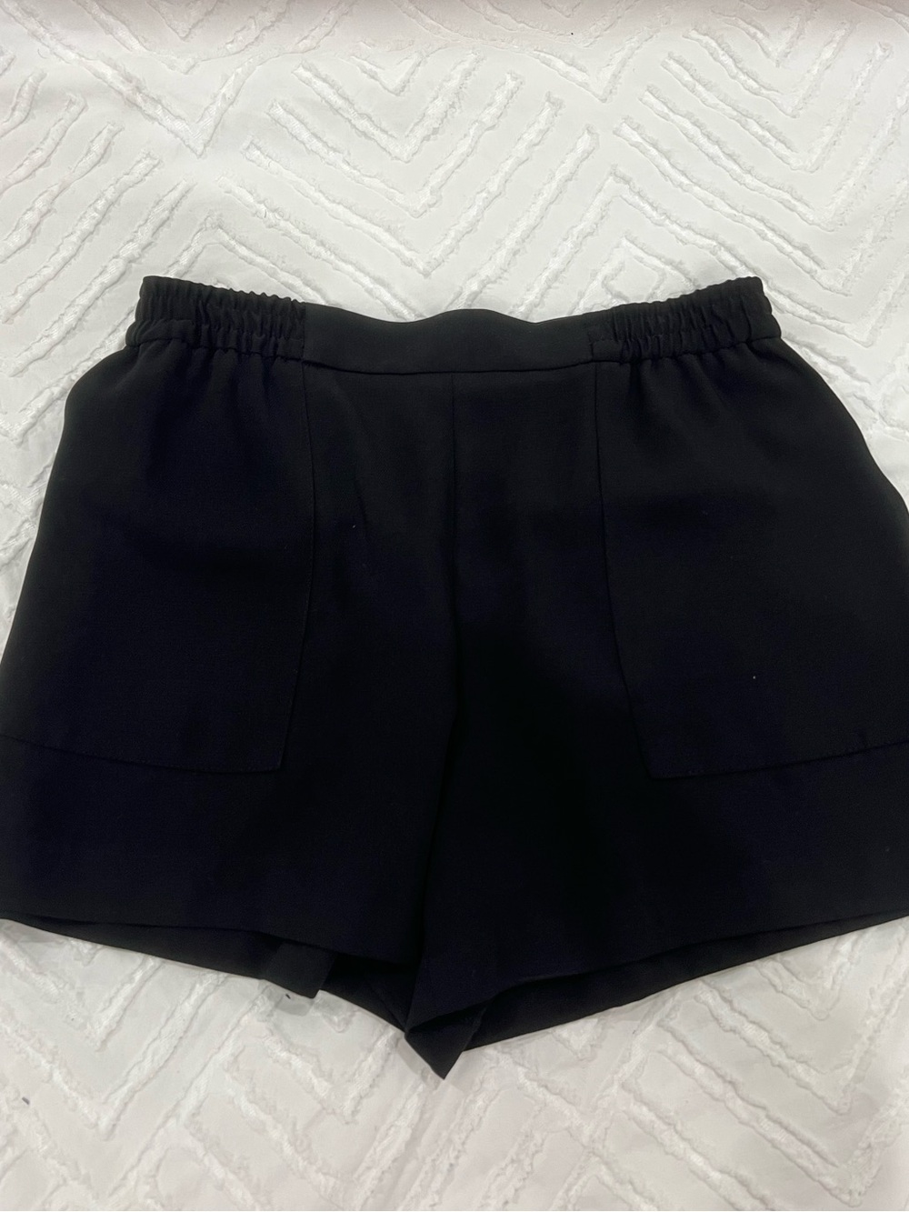 Zara Black High-Waist Elastic Shorts